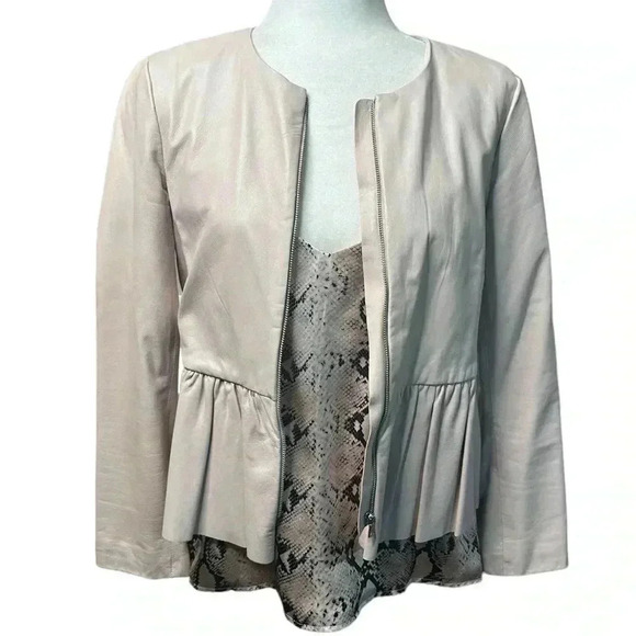 L'AGENCE Jane Silk V-Neck Camisole Tank Blush Pink Snakeskin Print Top - Picture 8 of 8